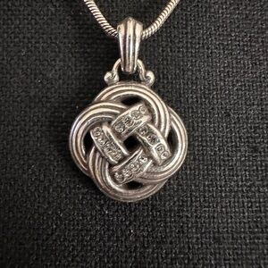 Brighton Stonebriar Pendant Necklace Celtic Knot Silver Plated Rare Retired 18"